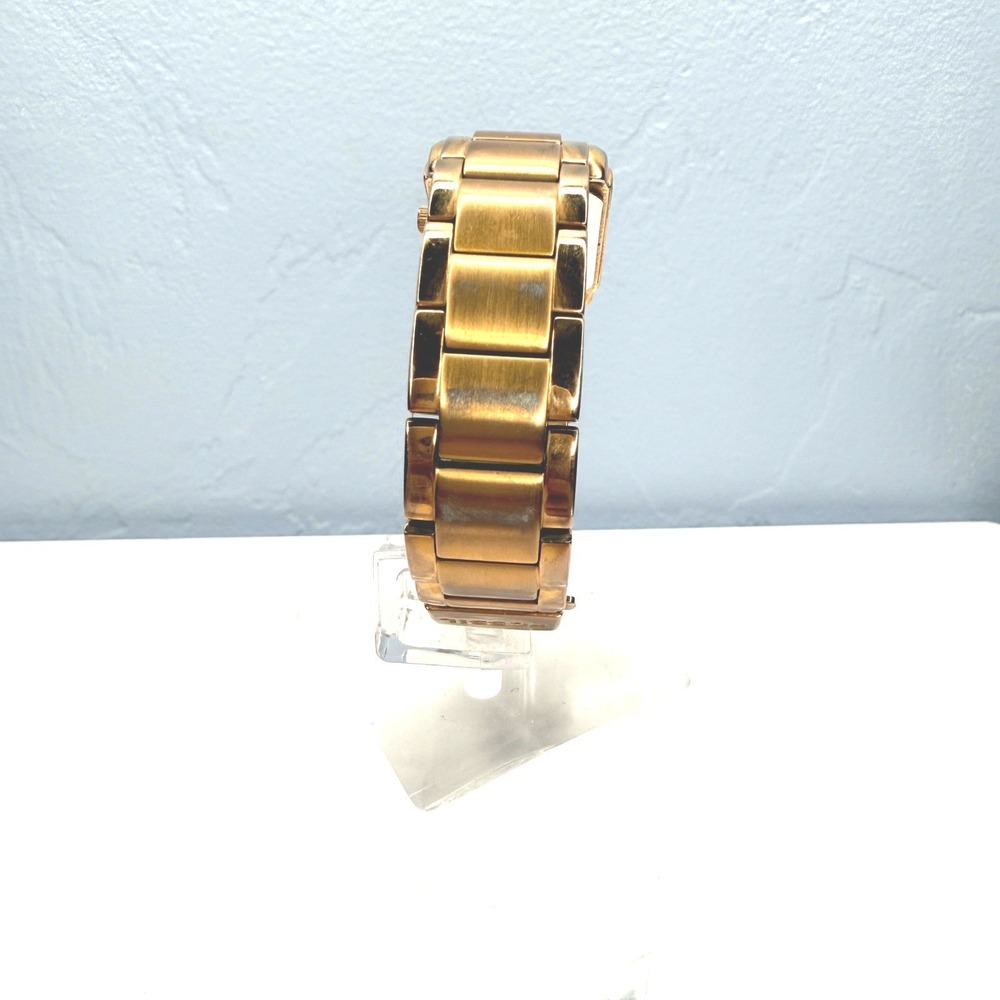 Fossil Women's Rose Gold-Tone Rectangular Quartz Watch Stylish Bracelet Strap - Picture 6 of 7